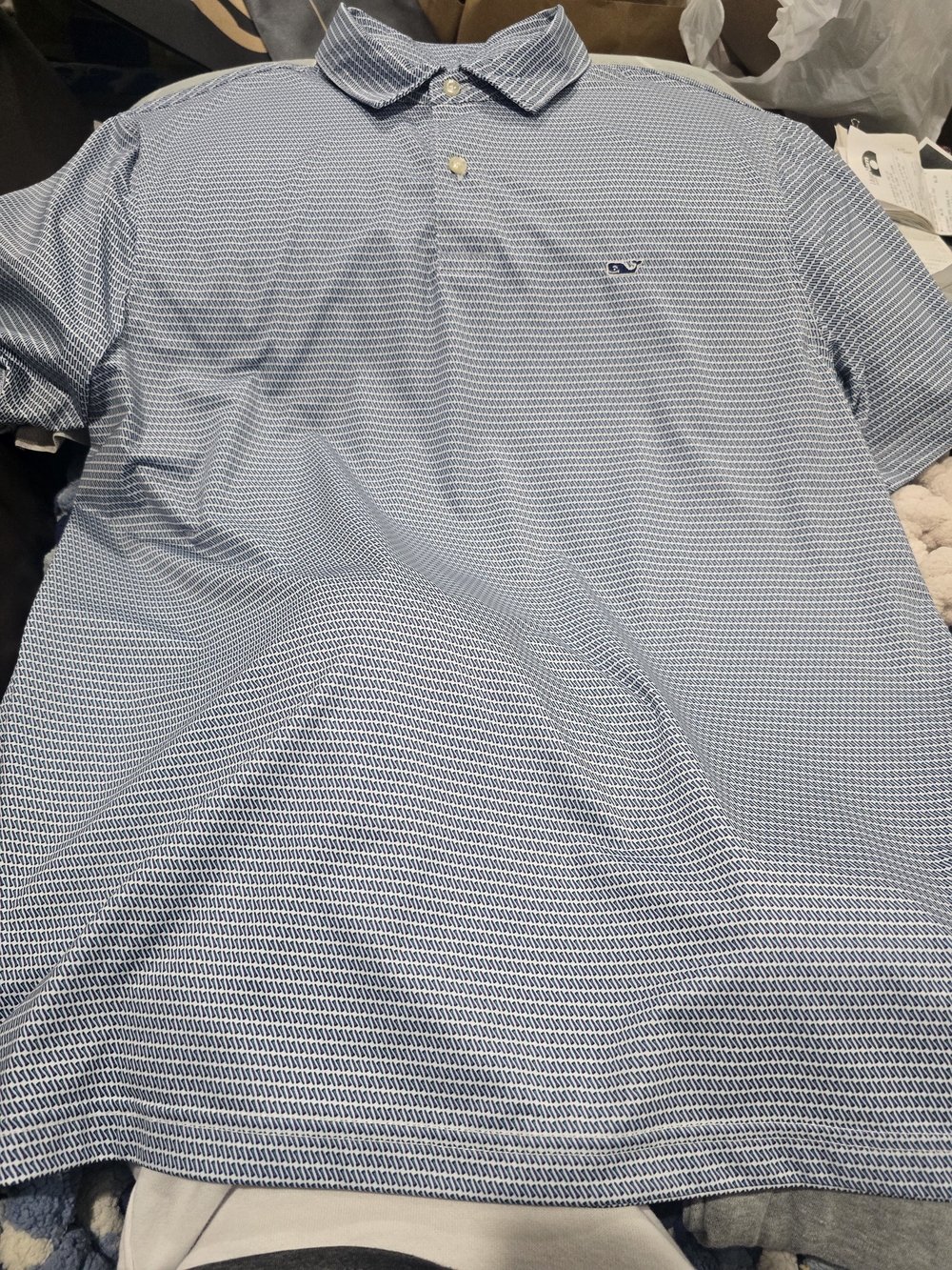Vineyard Vines Blue Patterned Performance Polo - Picture 2 of 6